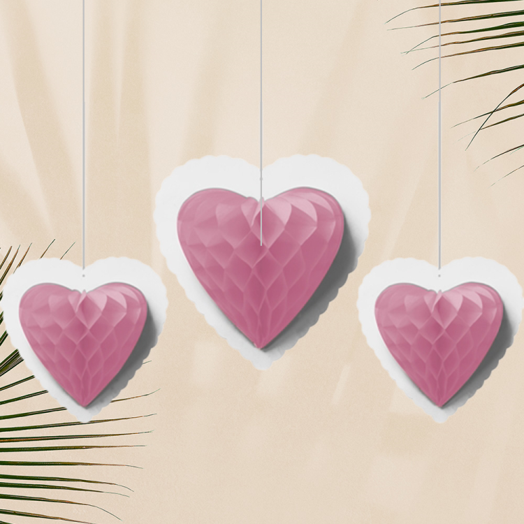 Petekli Kalp Süs 3lü -KF126- Petekli Kalp Süs 3lü -KF126-