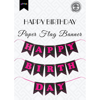BNR72 Happy Birthday Harf Afiş -Siyah Fuşya- BNR72 Happy Birthday Harf Afiş -Siyah Fuşya-