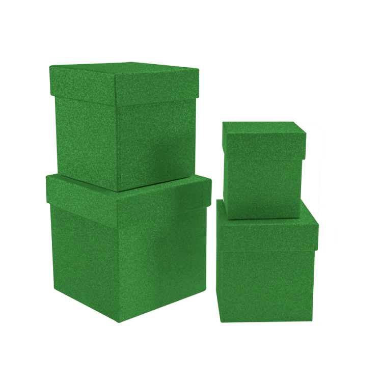 Kare Biçimli Simli Hediye Kutusu Seti 4lü -KT703 Y