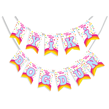 Rainbow Unicorn İyi ki Doğdun Harf Afiş Rainbow Unicorn İyi ki Doğdun Harf Afiş