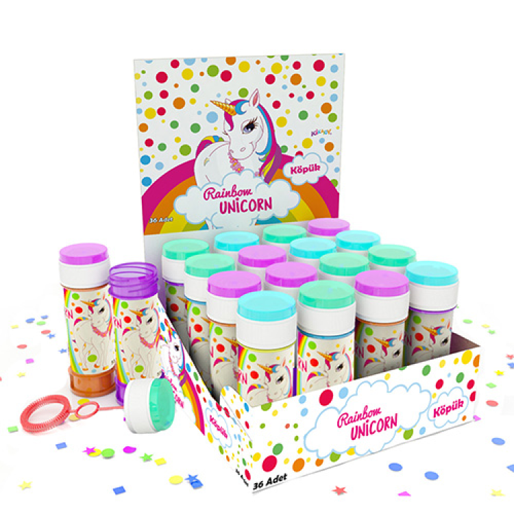 Köpük Balon Stantlı 36lı -Rainbow Unicorn- Köpük Balon Stantlı 36lı -Rainbow Unicorn-