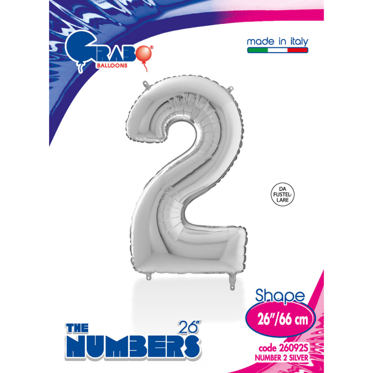 26 Grabo Rakam Folyo Balon Gümüş -2- 26 Grabo Rakam Folyo Balon Gümüş -2-