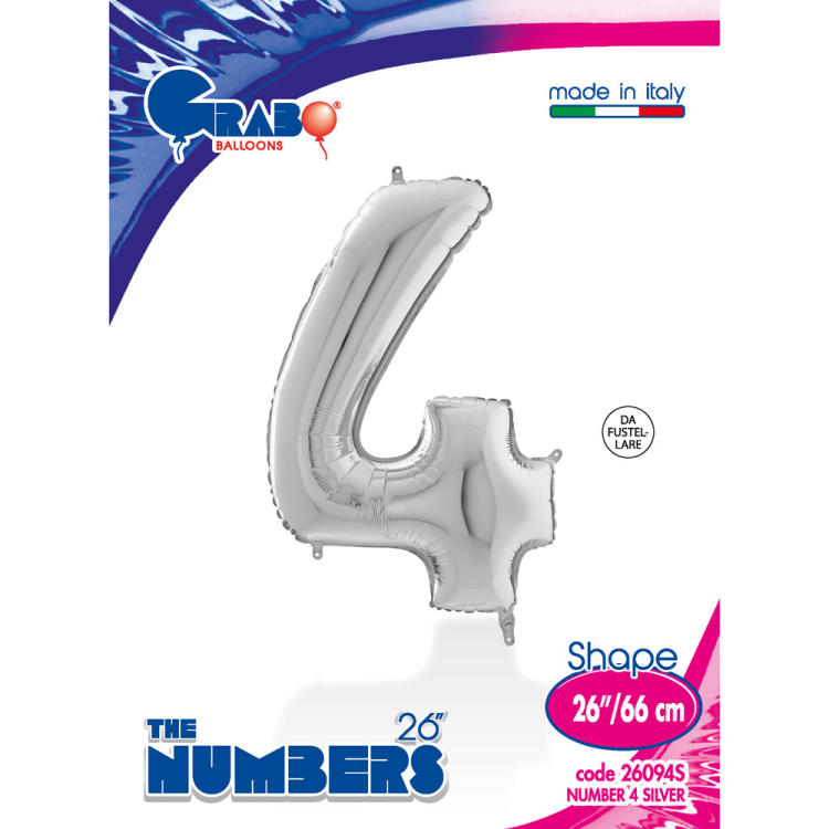26 Grabo Rakam Folyo Balon Gümüş -4- 26 Grabo Rakam Folyo Balon Gümüş -4-