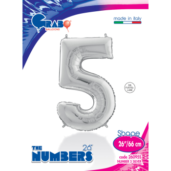 26" Grabo Rakam Folyo Balon Gümüş -5- 26" Grabo Rakam Folyo Balon Gümüş -5-