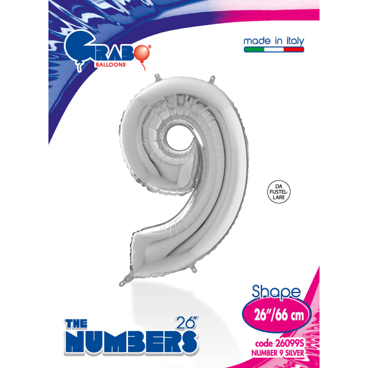 26 Grabo Rakam Folyo Balon Gümüş -9- 26 Grabo Rakam Folyo Balon Gümüş -9-