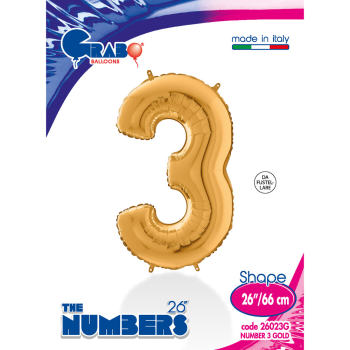 26" Grabo Rakam Folyo Balon Altın -3- 26" Grabo Rakam Folyo Balon Altın -3-