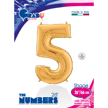26" Grabo Rakam Folyo Balon Altın -5- 26" Grabo Rakam Folyo Balon Altın -5-