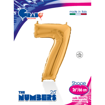 26" Grabo Rakam Folyo Balon Altın -7- 26" Grabo Rakam Folyo Balon Altın -7-