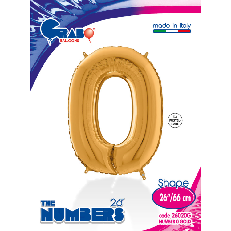 26 Grabo Rakam Folyo Balon Altın -0- 26 Grabo Rakam Folyo Balon Altın -0-