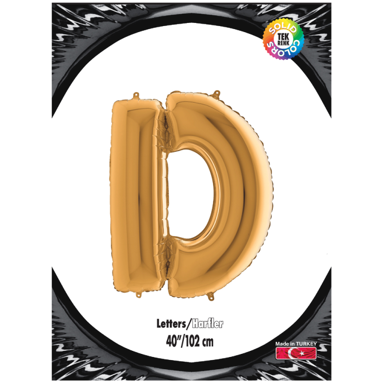 40 Harf Folyo Balon Altın -D- 40 Harf Folyo Balon Altın -D-