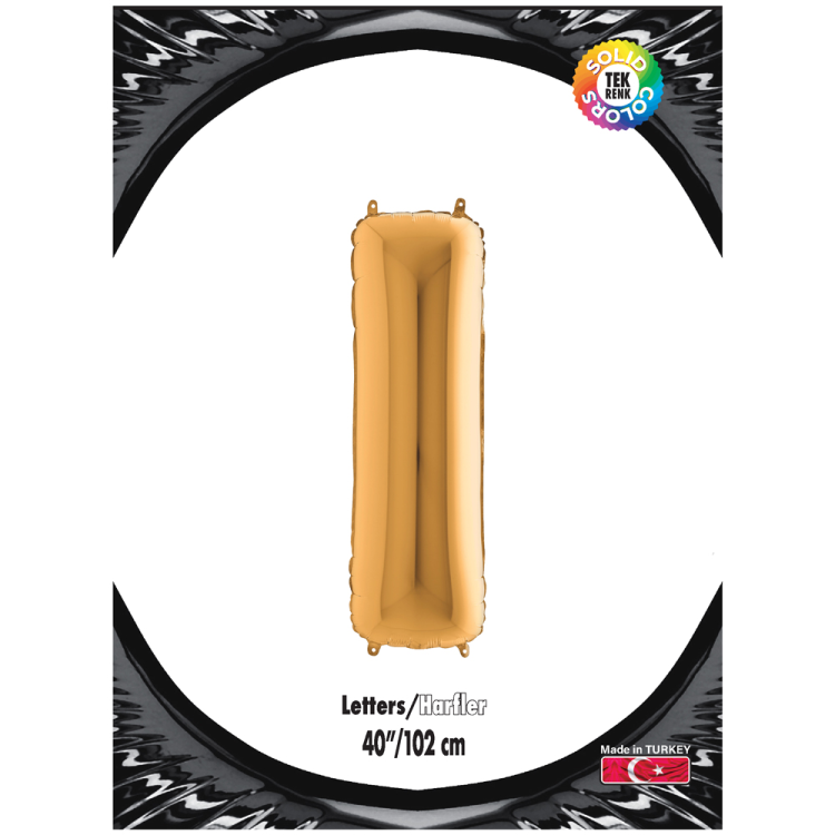 40 Harf Folyo Balon Altın -I- 40 Harf Folyo Balon Altın -I-