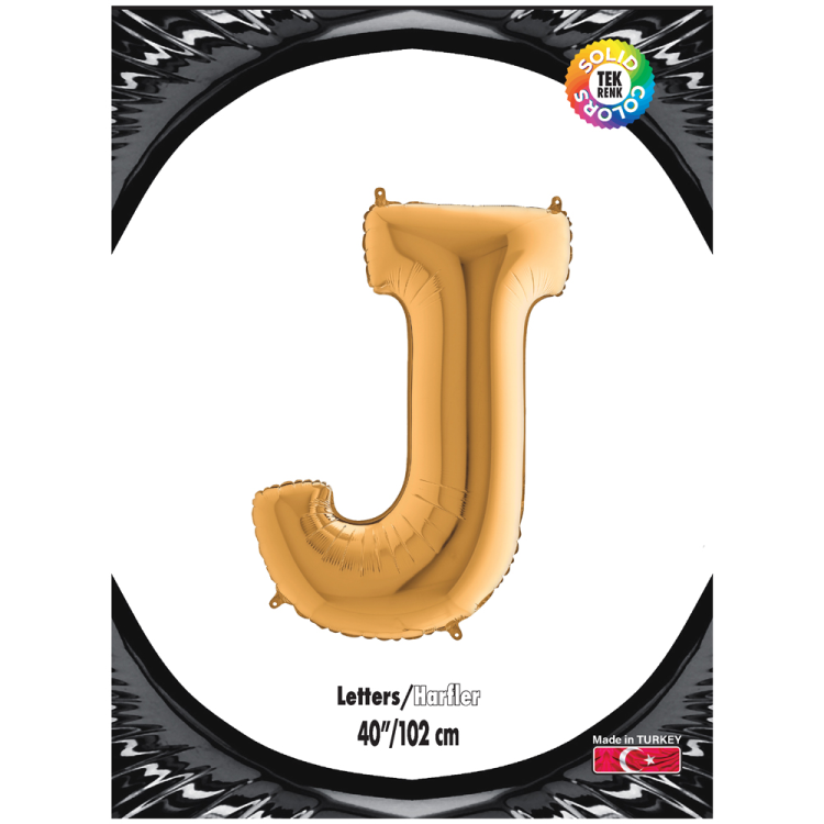 40 Harf Folyo Balon Altın -J- 40 Harf Folyo Balon Altın -J-