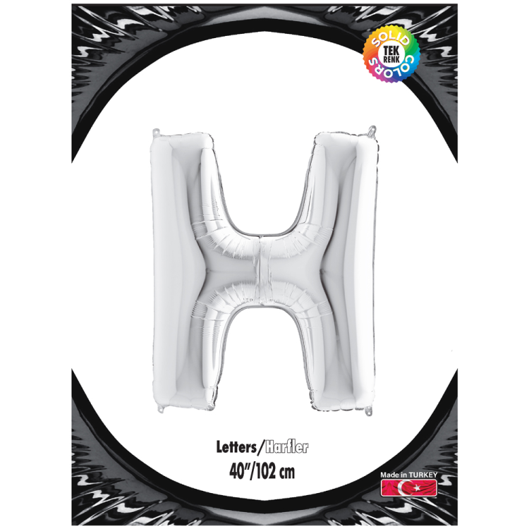 40 Harf Folyo Balon Gümüş -H- 40 Harf Folyo Balon Gümüş -H-