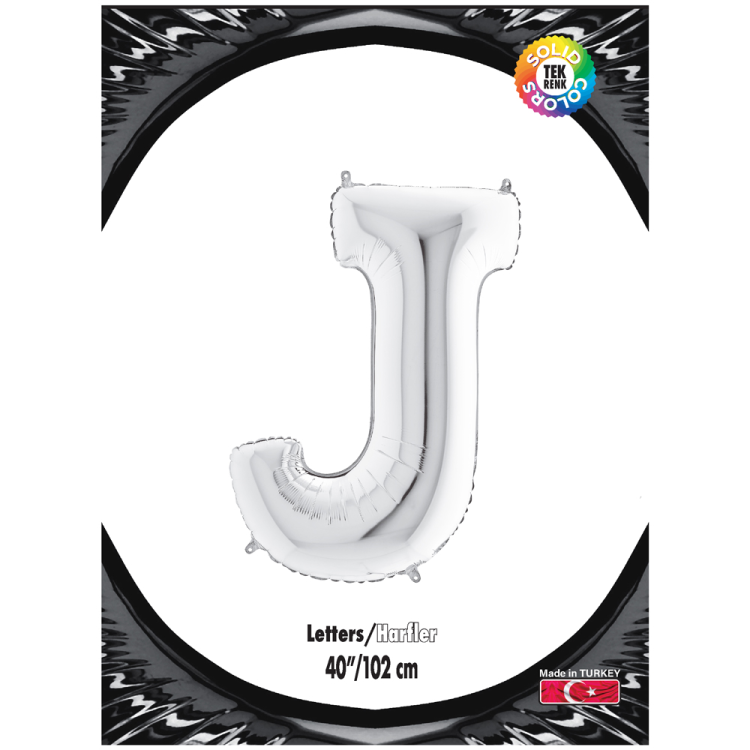 40 Harf Folyo Balon Gümüş -J- 40 Harf Folyo Balon Gümüş -J-