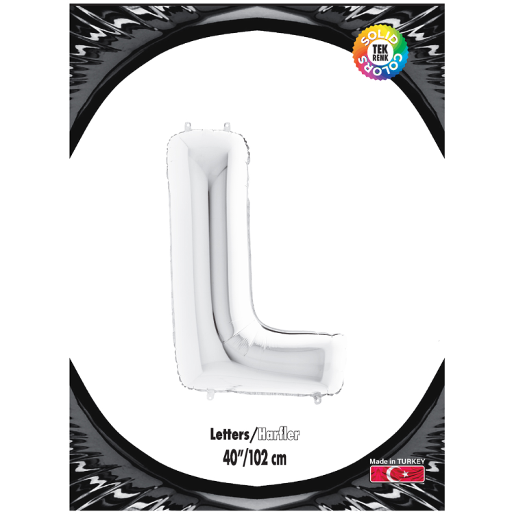 40 Harf Folyo Balon Gümüş -L- 40 Harf Folyo Balon Gümüş -L-