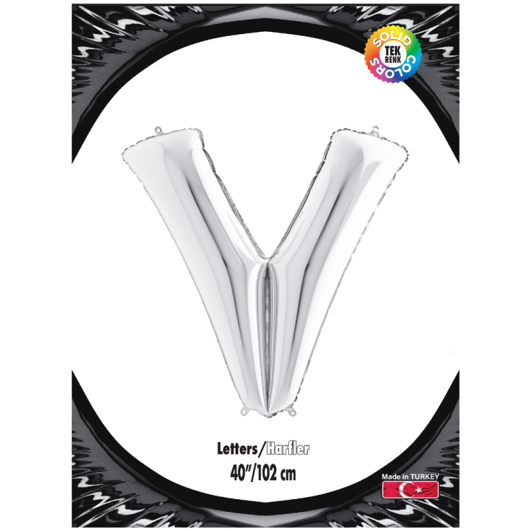 40 Harf Folyo Balon Gümüş -V- 40 Harf Folyo Balon Gümüş -V-