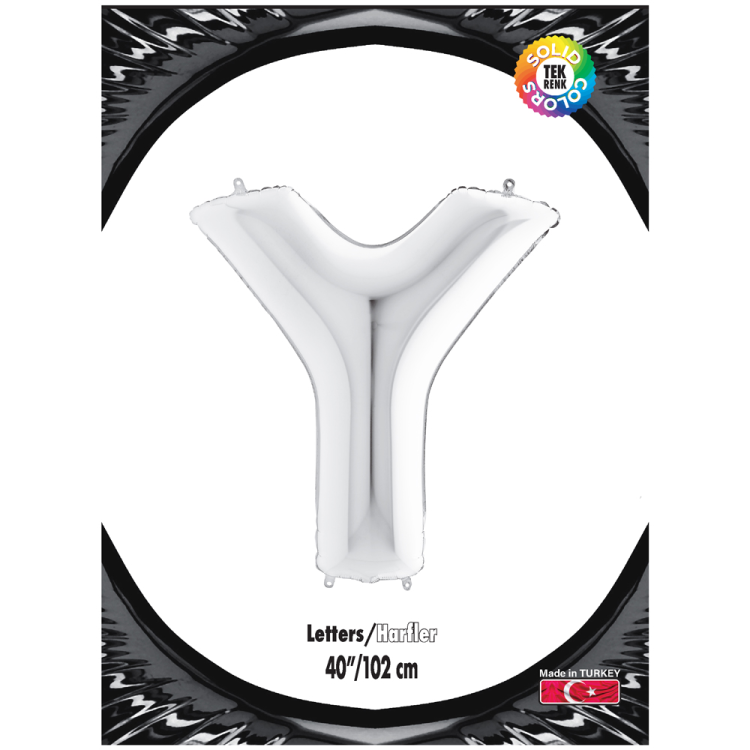 40 Harf Folyo Balon Gümüş -Y- 40 Harf Folyo Balon Gümüş -Y-