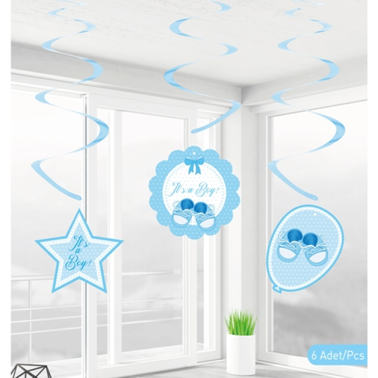 SW19 Babyshower Erkek Sarkıt Süs 6lı SW19 Babyshower Erkek Sarkıt Süs 6lı