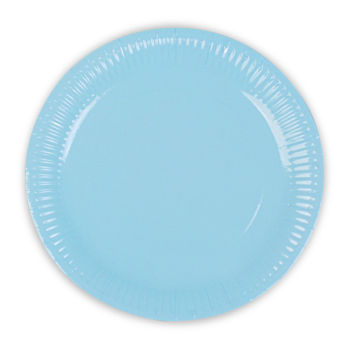 Karton Tabak 23cm 8li -Makaron Mavi- Karton Tabak 23cm 8li -Makaron Mavi-