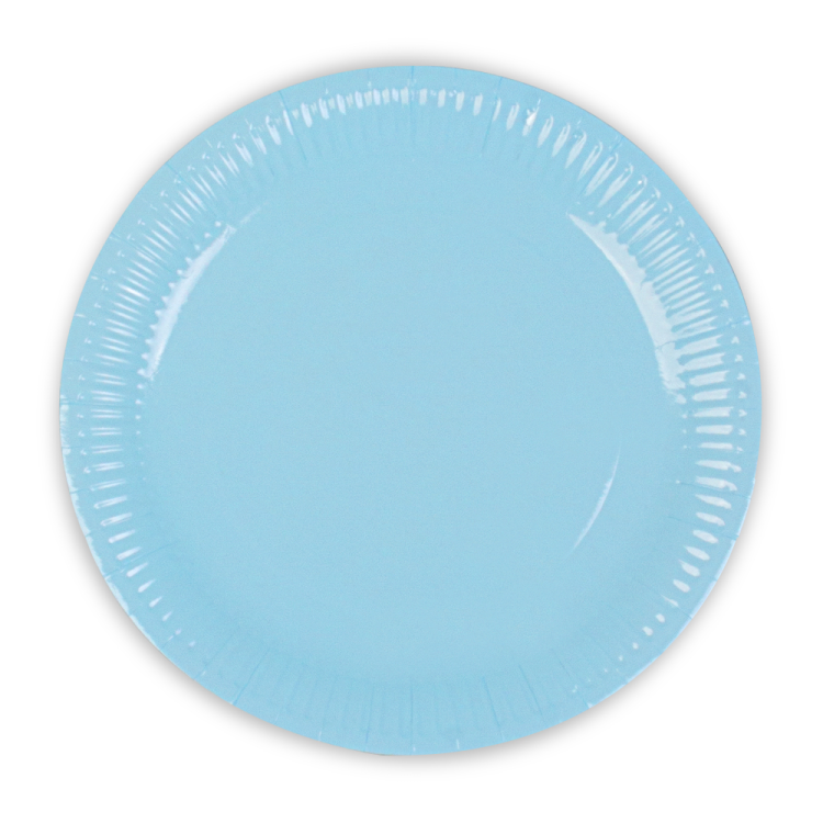 Karton Tabak 23cm 8li -Makaron Mavi- Karton Tabak 23cm 8li -Makaron Mavi-