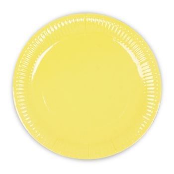 Karton Tabak 23cm 8li -Makaron Sarı- Karton Tabak 23cm 8li -Makaron Sarı-