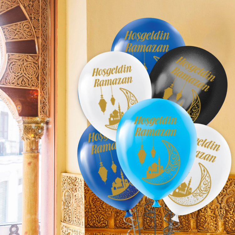 12 Pastel Balon Baskılı 100lü -Hoş Geldin Ramazan- 12 Pastel Balon Baskılı 100lü -Hoş Geldin Ramazan-