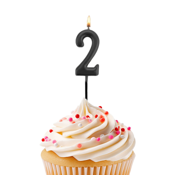 No:2 Çubuk Rakam Mum -Siyah- No:2 Çubuk Rakam Mum -Siyah-