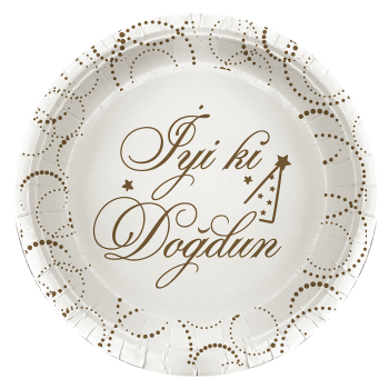 Karton Tabak Elegant 23cm 6lı -İyi ki Doğdun Beyaz- Karton Tabak Elegant 23cm 6lı -İyi ki Doğdun Beyaz-