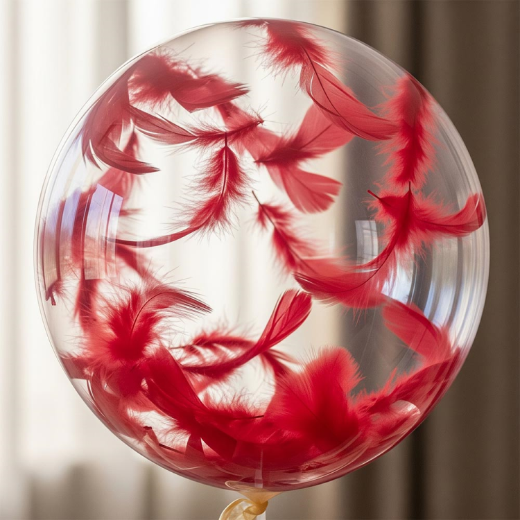 Balon Süsleme Tüyü 100lü -Kırmızı- Balon Süsleme Tüyü 100lü -Kırmızı-