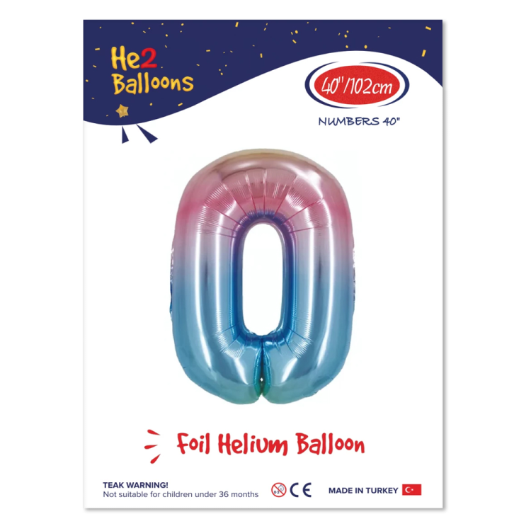 40 Rakam Folyo Balon Rainbow -0- 40 Rakam Folyo Balon Rainbow -0-