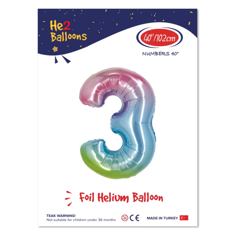 40 Rakam Folyo Balon Rainbow -3- 40 Rakam Folyo Balon Rainbow -3-