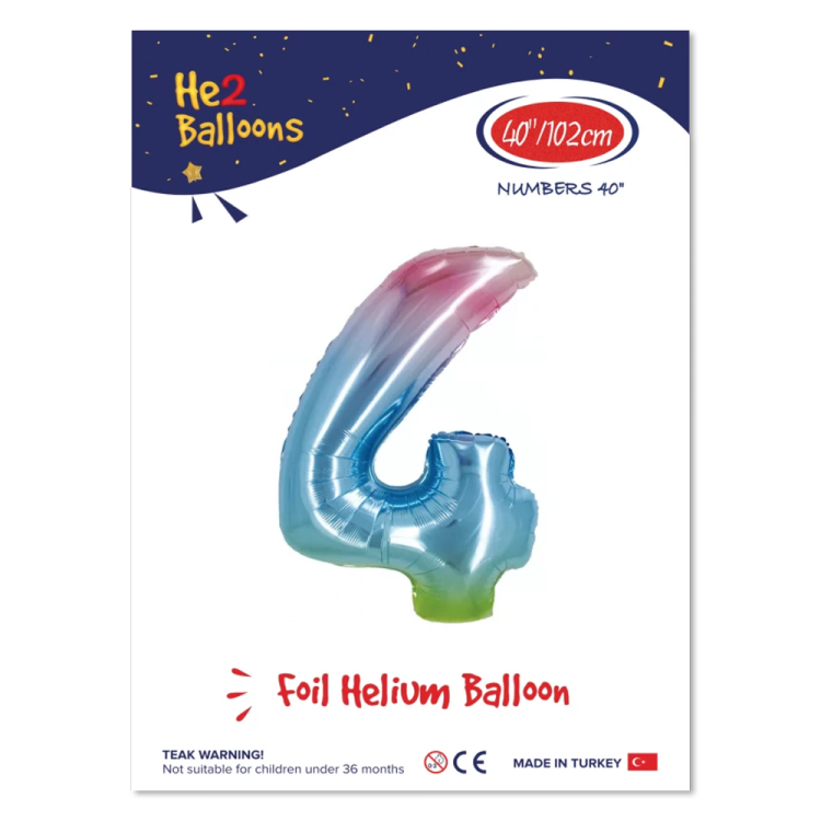 40 Rakam Folyo Balon Rainbow -4- 40 Rakam Folyo Balon Rainbow -4-