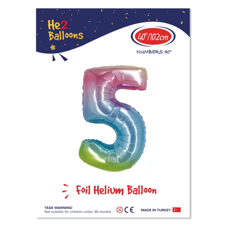 40 Rakam Folyo Balon Rainbow -5- 40 Rakam Folyo Balon Rainbow -5-
