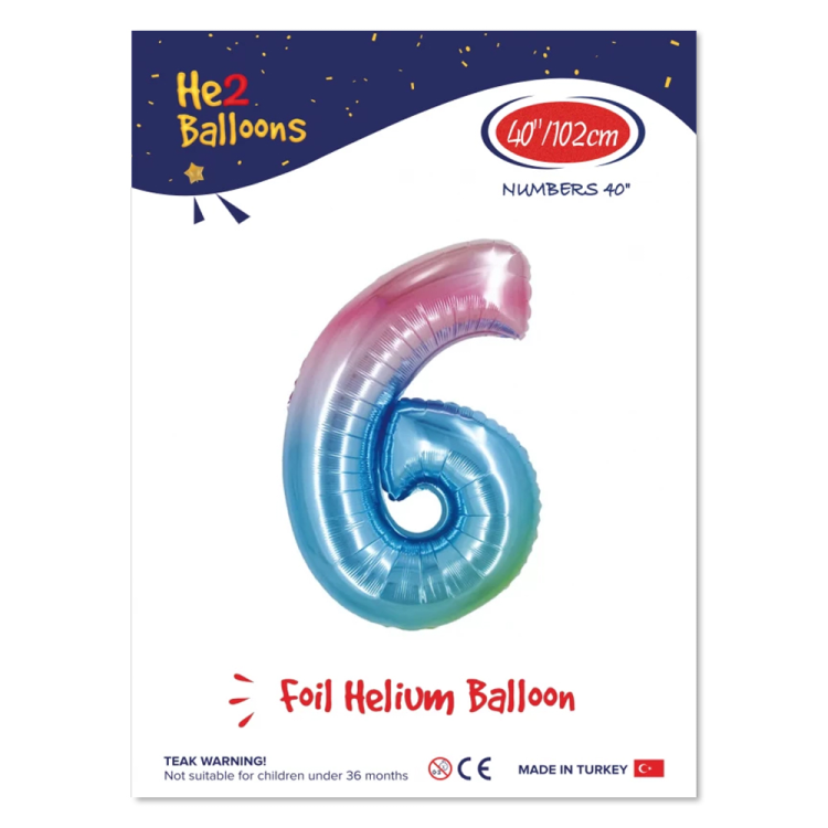 40 Rakam Folyo Balon Rainbow -6- 40 Rakam Folyo Balon Rainbow -6-