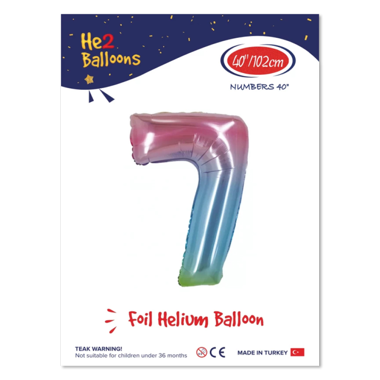 40 Rakam Folyo Balon Rainbow -7- 40 Rakam Folyo Balon Rainbow -7-