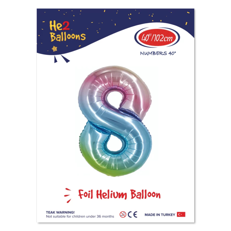 40 Rakam Folyo Balon Rainbow -8- 40 Rakam Folyo Balon Rainbow -8-