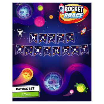 Rocket Space Happy Birthday Banner Rocket Space Happy Birthday Banner
