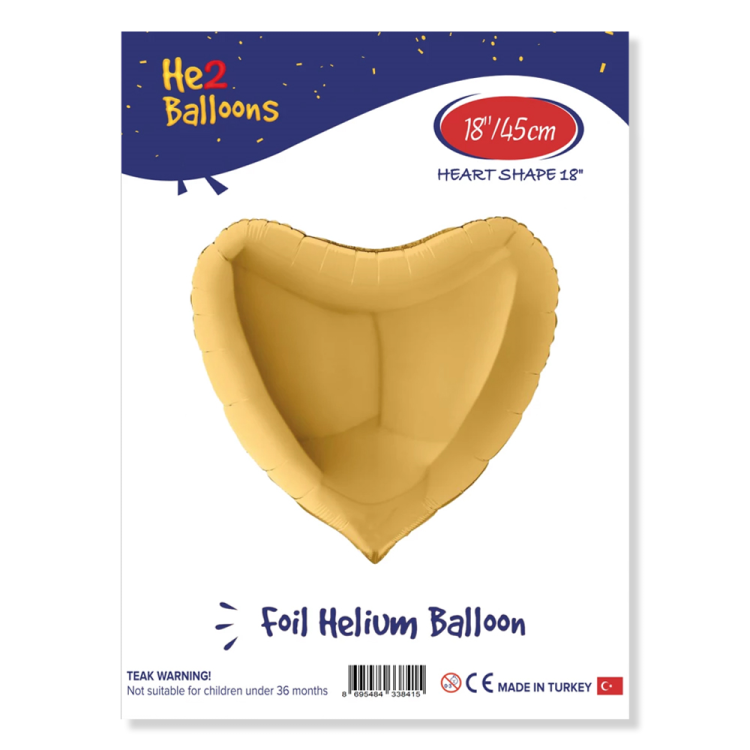 18 Kalp Folyo Balon -Altın- 18 Kalp Folyo Balon -Altın-
