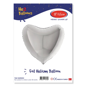18" Kalp Folyo Balon -Gümüş- 18" Kalp Folyo Balon -Gümüş-