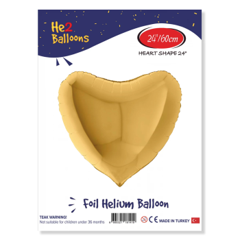 24" Kalp Folyo Balon -Altın- 24" Kalp Folyo Balon -Altın-