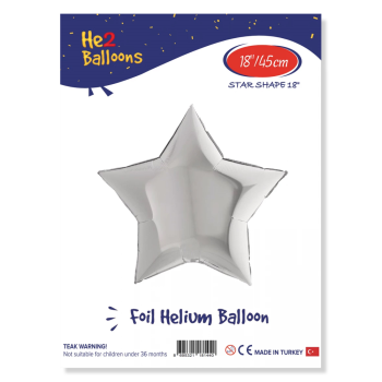 18" Yıldız Folyo Balon -Gümüş- 18" Yıldız Folyo Balon -Gümüş-