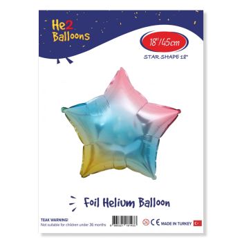 18" Yıldız Folyo Balon -Rainbow- 18" Yıldız Folyo Balon -Rainbow-
