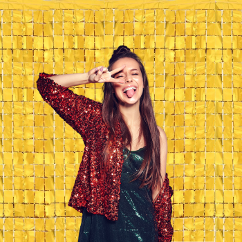 Metalize Pötikare Arka Fon 100x200cm -Altın- Metalize Pötikare Arka Fon 100x200cm -Altın-