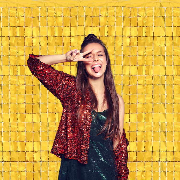 Metalize Pötikare Arka Fon 100x200cm -Altın- Metalize Pötikare Arka Fon 100x200cm -Altın-