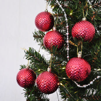 6cm Ağaç Süsleme Topu 6lı -Mat Kırmızı- 6cm Ağaç Süsleme Topu 6lı -Mat Kırmızı-