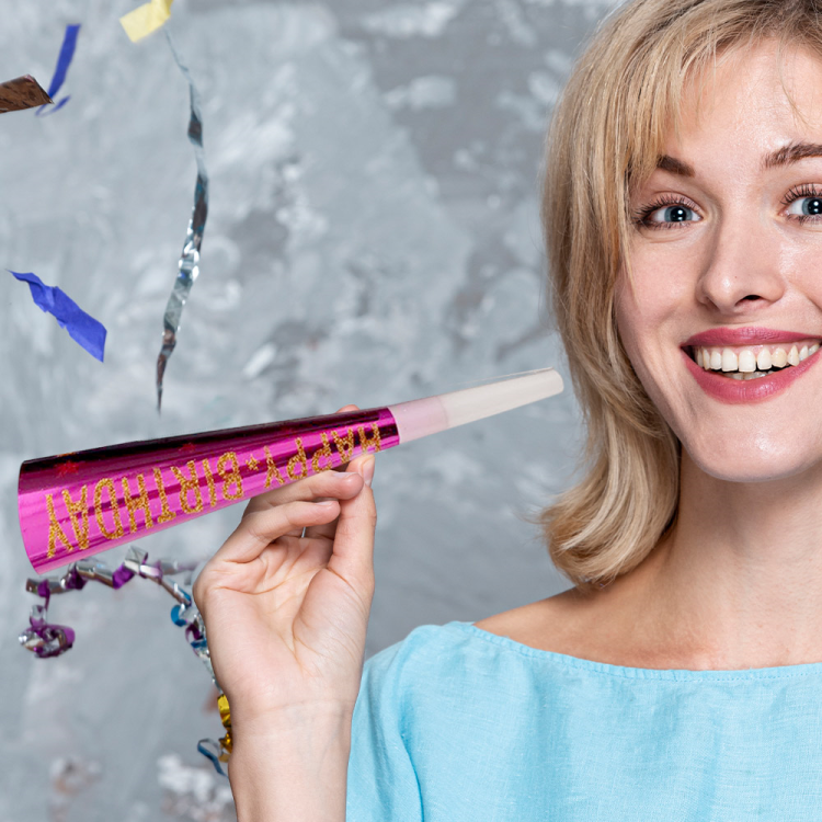 Happy Bday Simli Vuvuzela 6lı Happy Bday Simli Vuvuzela 6lı