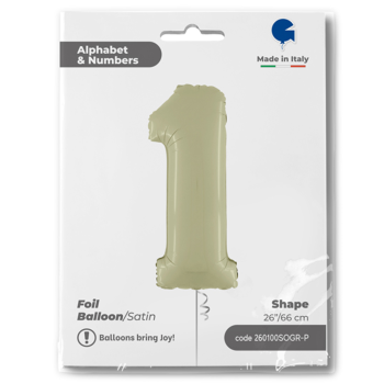 26" Grabo Rakam Folyo Balon Satin Olive Green -1- 26" Grabo Rakam Folyo Balon Satin Olive Green -1-