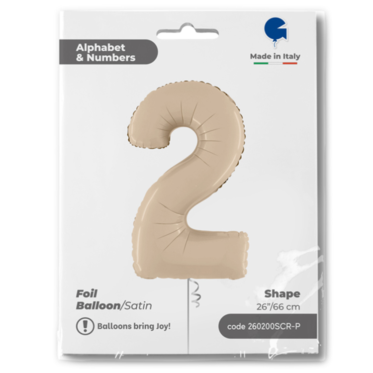 26 Grabo Rakam Folyo Balon Satin Cream -2- 26 Grabo Rakam Folyo Balon Satin Cream -2-