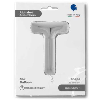 26" Grabo Harf Folyo Balon Gümüş -T- 26" Grabo Harf Folyo Balon Gümüş -T-