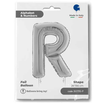 26" Grabo Harf Folyo Balon Gümüş -R- 26" Grabo Harf Folyo Balon Gümüş -R-